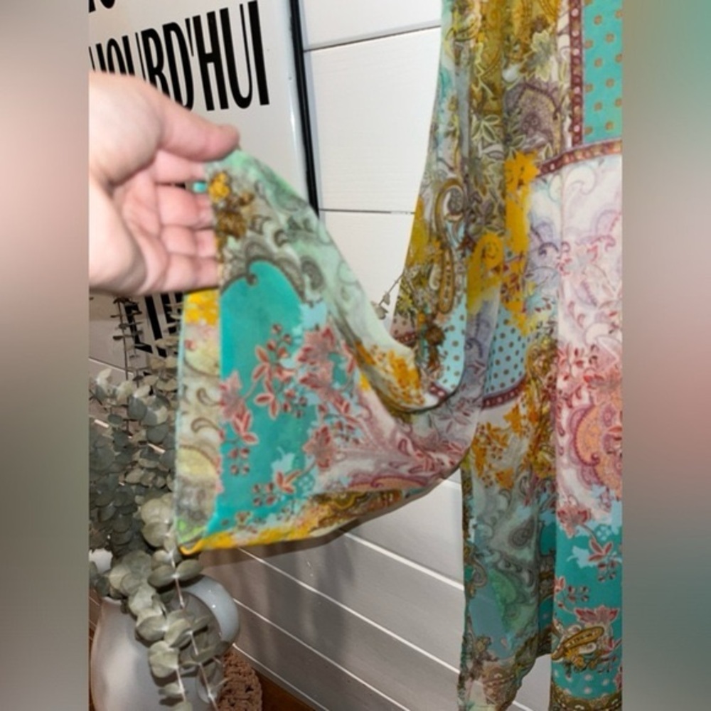ZARA light colorful printed blouse size M - Picture 5 of 5